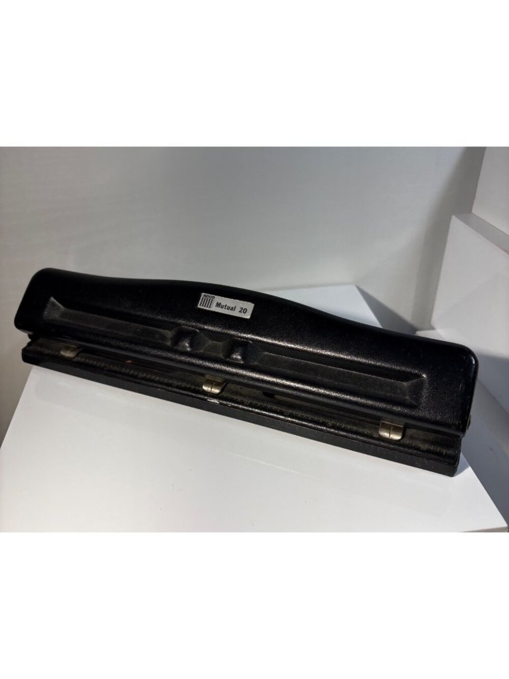 Acco Mutual 20 Adjustable 3-Hole Metal Paper Punch Black Heavy Duty Office Tool